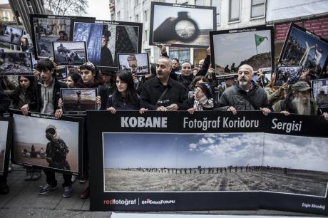 Kobane &#x27;photo exhibition&#x27; shown in Istanbul, November 2014.