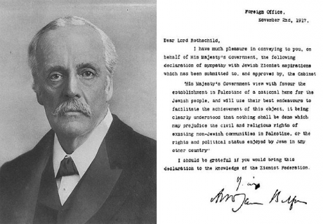 Portrait of Lord Balfour, along with his famous declaration