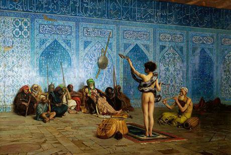 The eastern world depicted in The Snake Charmer(1880) by Jean-Leon Gerome.
