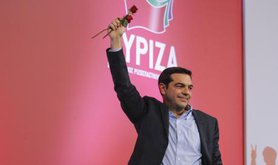 Alexis Tsipras delivers Thessaloniki campaign speech, January 20.