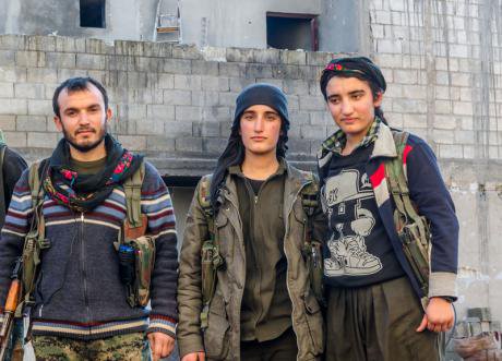 Kurdish YPG forces on frontline, December 2014.