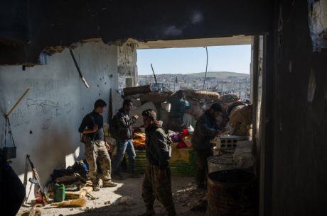 Front line in Kobane, December 2014.