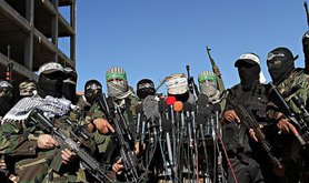 Armed faction protest in Gaza Strip,February, 2015. 