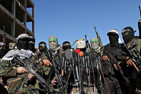 Armed faction protest in Gaza Strip,February, 2015. 