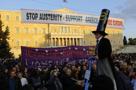 Third pro-government protest in Athens, February 2015.