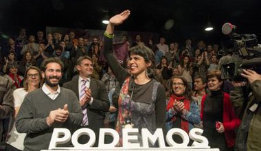 Teresa Rodriguez celebrates Podemos coming third in Andalusia.