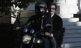 Yanis Varoufakis and Euclid Tsakalotos on motorcycle. Demotix/Panayiotis Tzamaros. All rights reserved.