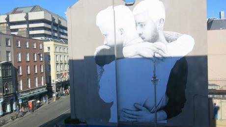 Large mural appears in Dublin city centre.