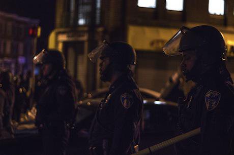 Police on the streets of Baltimore. Demotix/Aidan Walsh. All rights reserved.