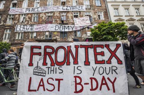 Demonstration in Warsaw against Frontex, May 2015 (Celestino Arce/Demotix)