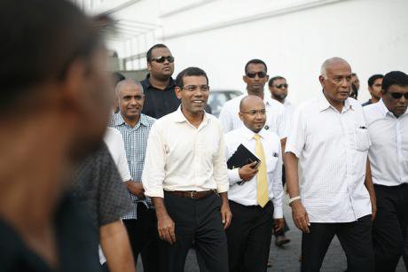 Pres. Mohamed Nasheed summoned to police HQ in 2012.