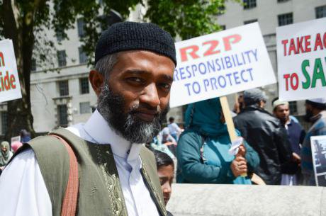 Rohingya Muslims demonstration of solidarity, London.