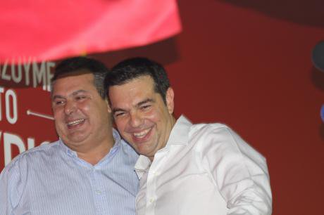 Alexis Tsipras with Panos Kammenos,September 2015