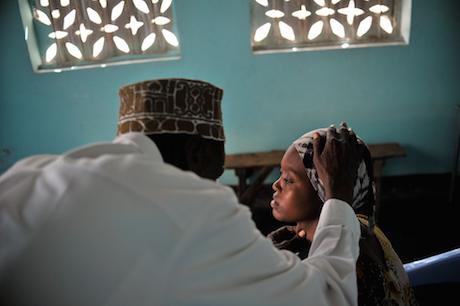 A patient is examined during a visit by the UN Representative on Sexual Violence in Conflict in Mogadishu, Somalia.