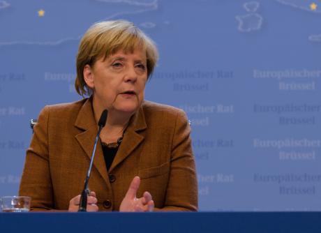 German Chancellor Angela Merkel after EU migration meeting.