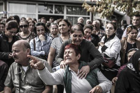 Blast victims&#39; funeral in Ankara, October 11.