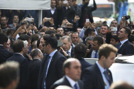 President Recep Tayyip Erdogan after Friday prayer in Istanbul. 
