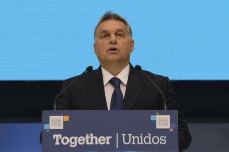 Viktor Orban at Plenary session of EPP Congress in Madrid, 2015.