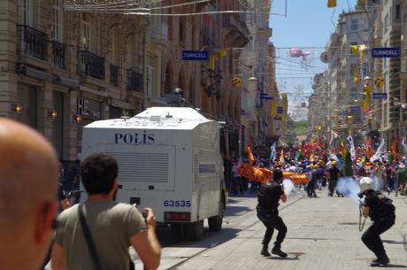 Tear Gas used near Taksim Square, İstanbul, June 2013. 