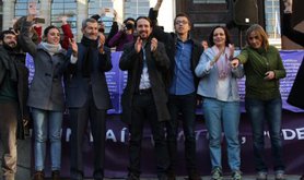 Podemos in a campaign meeting in Madrid, December 2015