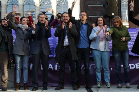 Podemos in a campaign meeting in Madrid, December 2015