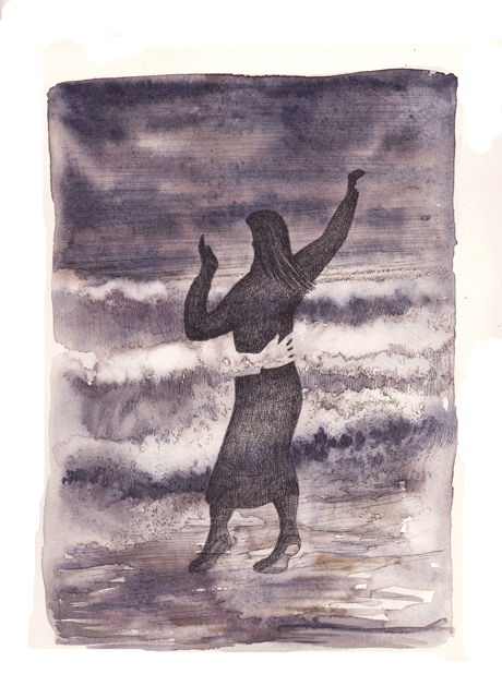 lead lead Illustration showing the shadow of a woman dancing alone. There are feint outlines of a partner.