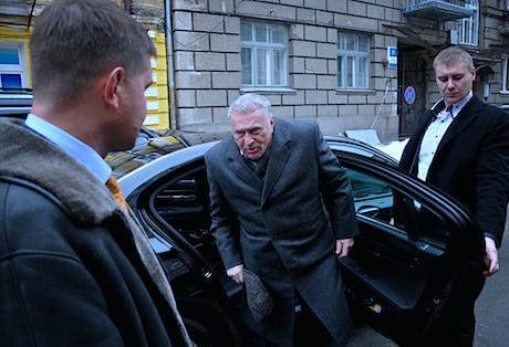 Activist threw some sauerkraut at Zhirinovsky in Kyiv.jpg