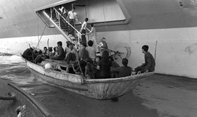 Vietnamese boat people in 1982.
