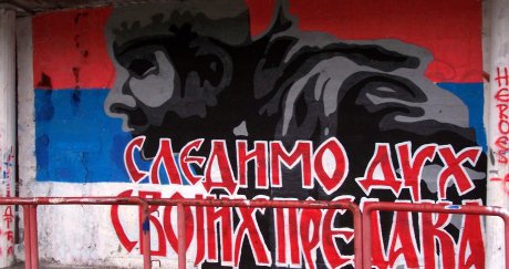 In Belgrade, backers of Ukraine and Russia fight with graffiti