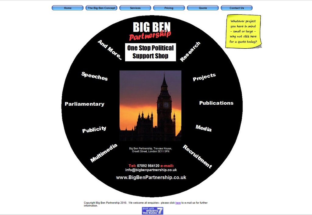 Big Ben Partnership home page