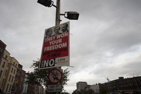 A poster in Dublin urgers voters to reject the Lisbon Treaty with the slogan 'They won your freedom'