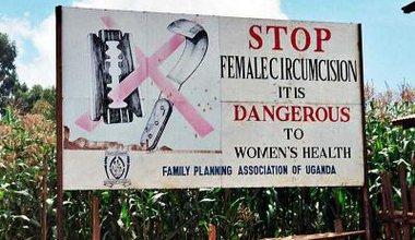  A campaign against female genital mutilation – a road sign near Kapchorwa, Uganda (Amnon Shavit).