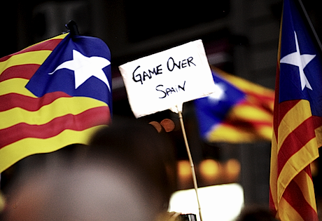 During a pro-independence demonstration in Barcelona this September. Demotix/Patrick Muzart-Lupinacci. All rights reserved.