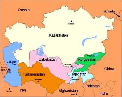 Central Asia map