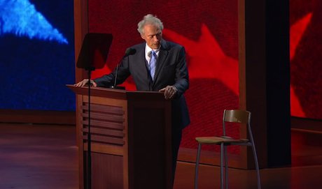 Clint Eastwood at the 2012 Republican National Convention. Youtube/PBSNewsHour. All rights reserved.