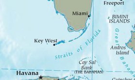 Cuba is 90 miles south of Florida.