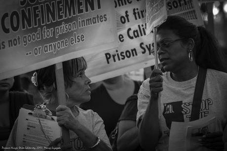Daletha Hayden at a rally against the use of solidarity confinement. Photo provided by Daletha Hayden.