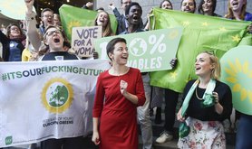Arrival of Ska KELLER, lead candidate of the European Greens, at candidates for the Presidency of the European Commission/Eurovision Debate - EU Elections 2019-