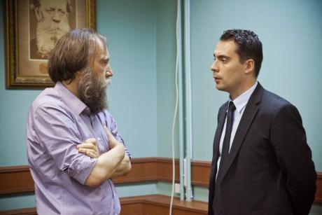 Eurasianist ideologue Aleksandr Dugin and Jobbik’s leader Gábor Vona in Moscow, 2013