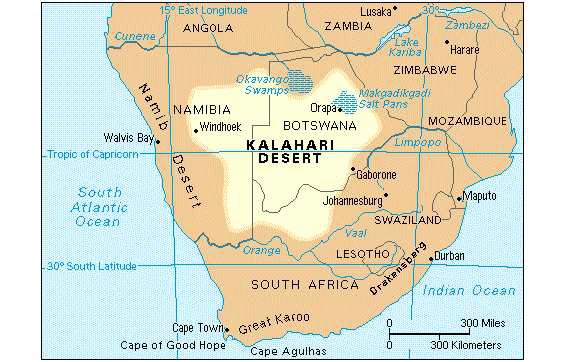 Map of Kalahari