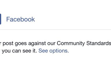 Facebook takedown notice