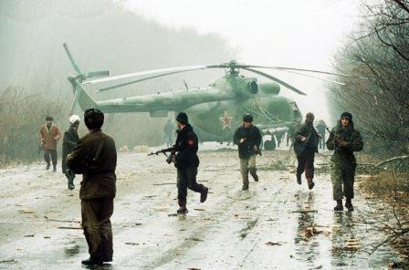 Chechnya helicopter shot