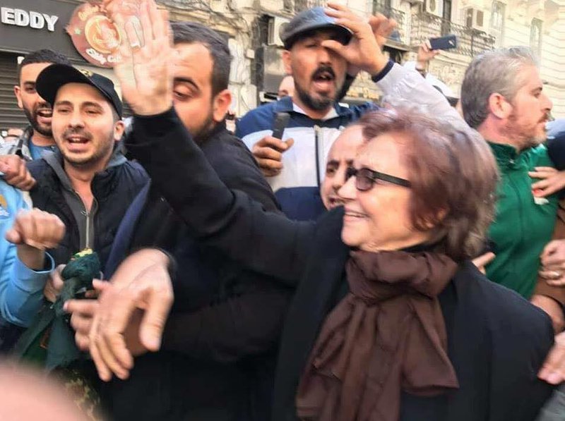 Figure 1 Djamila Bouhired Joining Algerian protestors on 1 March 2019.jpg