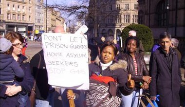 Asylum tenants protest in 2012 against G4S in Sheffield
