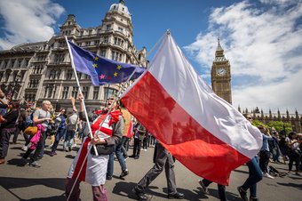 ’March For Europe’ protest against the Brexit EU Referendum saw tens of thousands of anti-Brexit protesters marching through central London to rally in Westminster’s Parliament Square. 2nd July, 2016