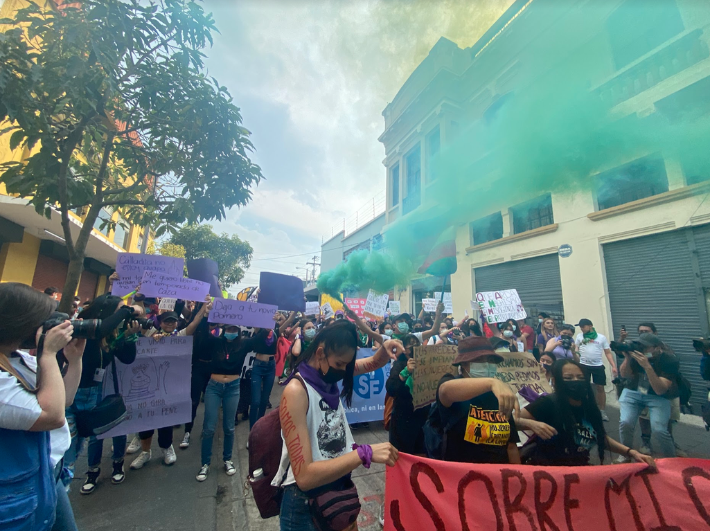 International Women’s Day in Guatemala City's historic centre, 8 March 2022