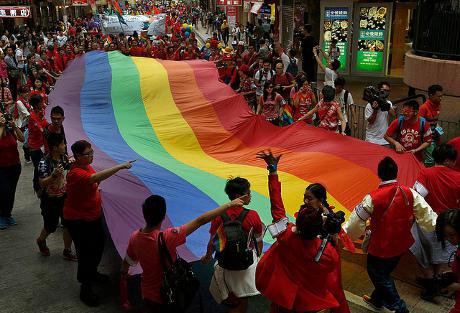 Participants attend the most recent Hong Kong Pride in November 2013