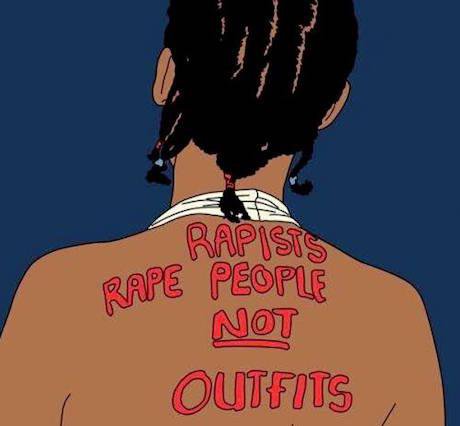  “Rapists rape people not outfits” #RememberKhwezi. Photo: Holaa! Africa