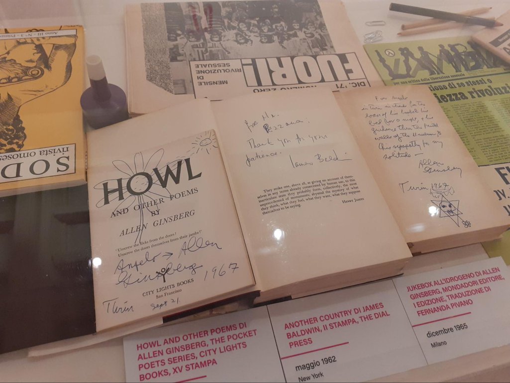 Allen Ginsberg’s ‘Howl’, which the famous American Beat poet gave to Angelo Pezzana in 1967, on display in Turin