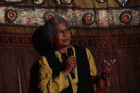 Alice Walker answers a question at the premier of Beauty in Truth